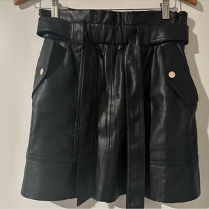 Zara Black Faux Leather Mini Skirt